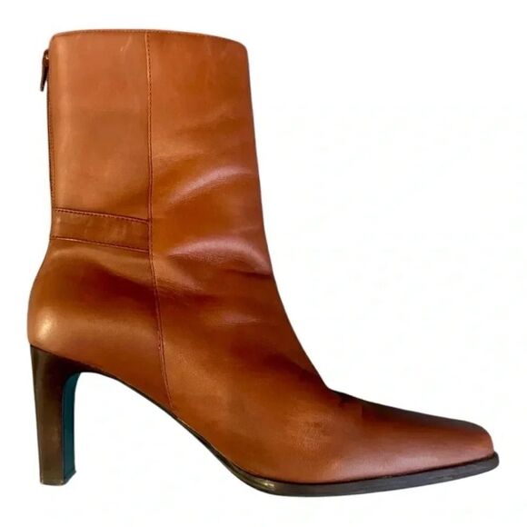 Amanda Smith Karma Mid-Calf Leather Boots/Vintage Boots From The 90s/Back Zip. - Picture 4 of 7